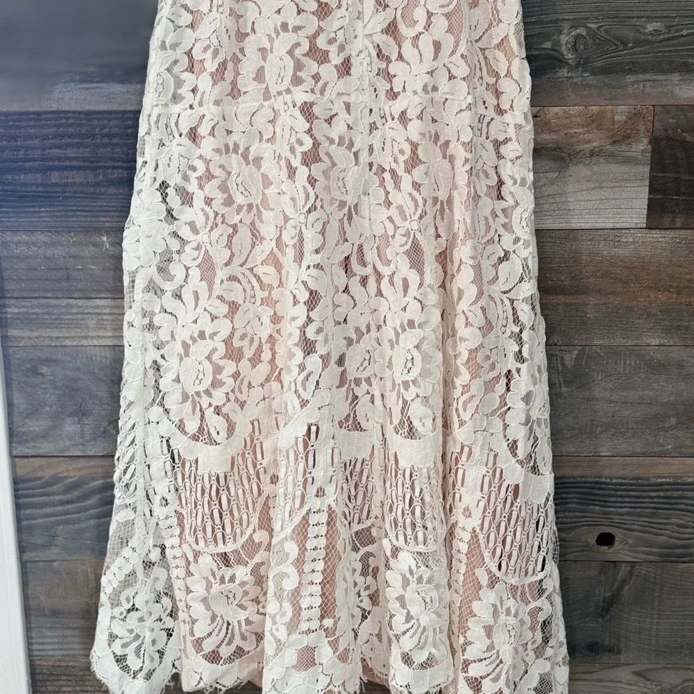 LULUS White Lace Midi Skirt - Picture 2 of 5